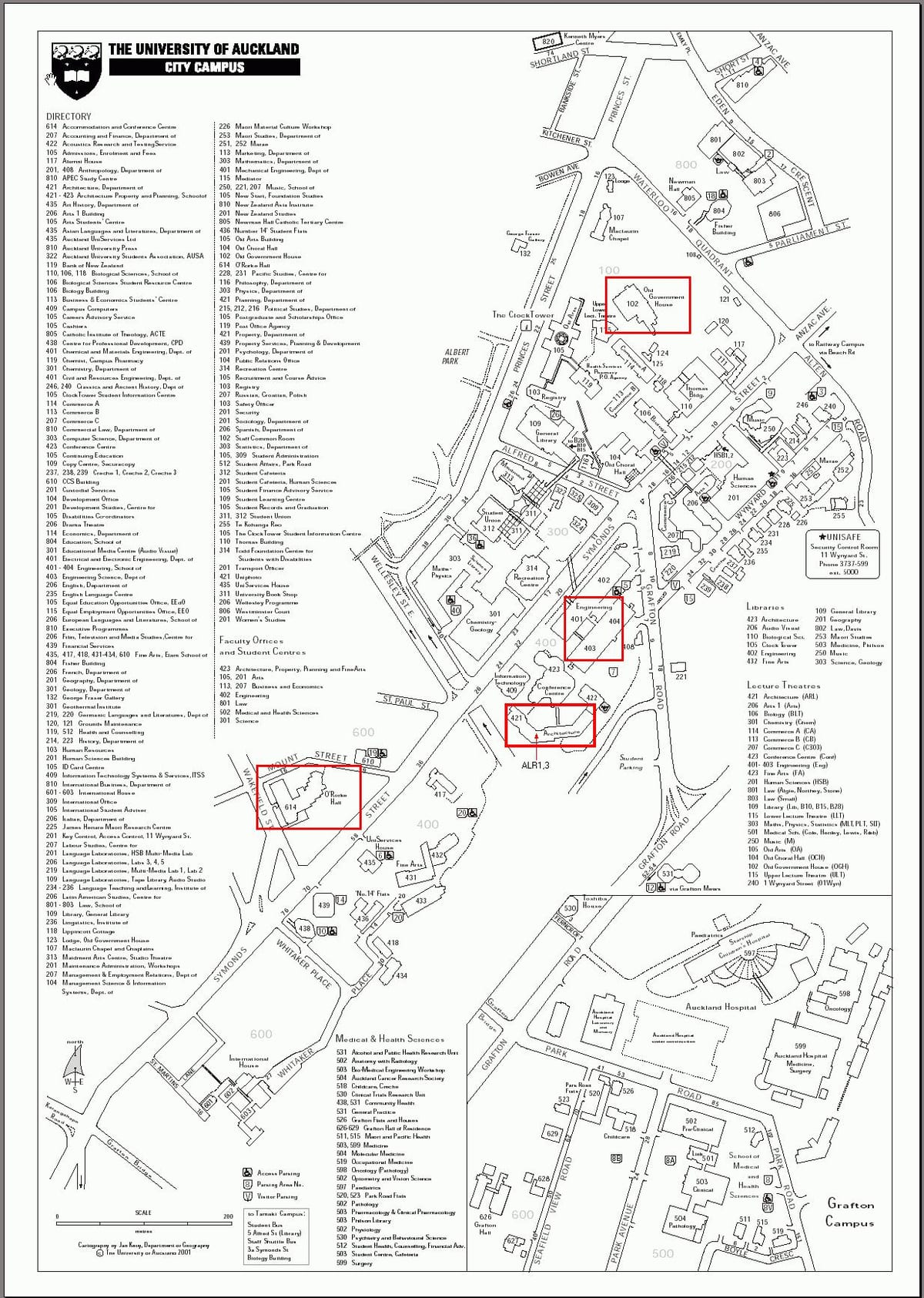 Auckland uni شهرستان پردیس نقشه