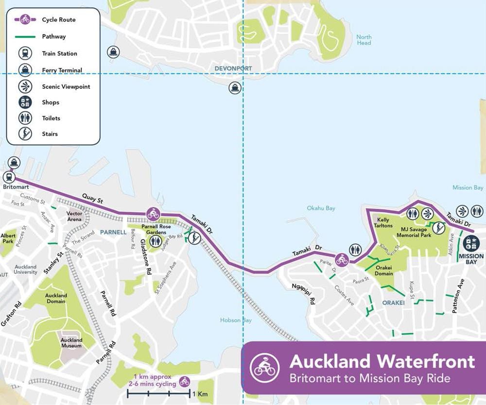 صورتی cycleway Auckland نقشه