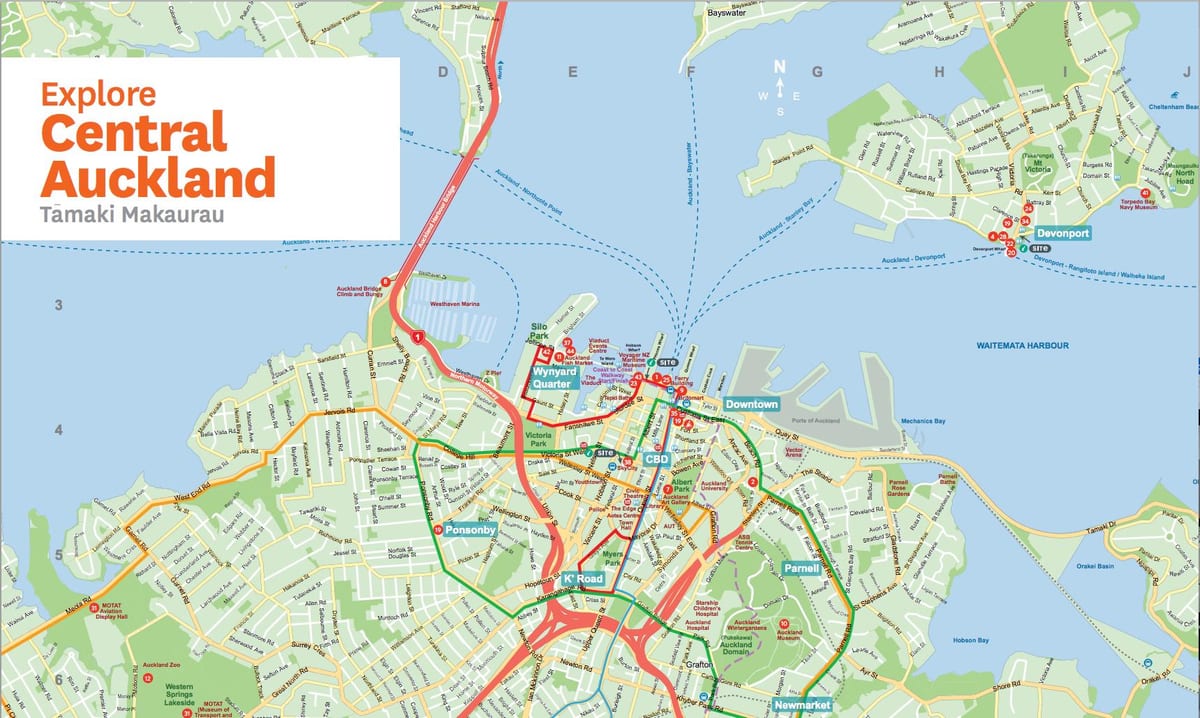 نقشه مرکزی, Auckland