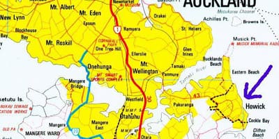 نقشه هویکک Auckland