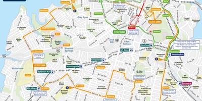 Auckland, اتوبوس, نقشه مسیر