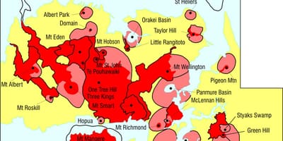 Auckland آتشفشان نقشه