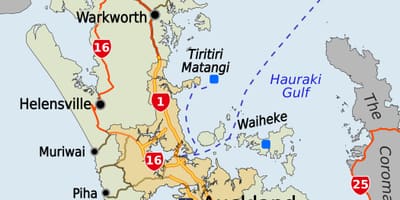 نقشه Auckland منطقه
