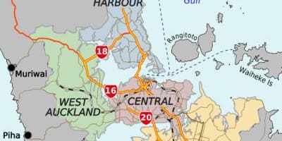 نقشه Auckland منطقه