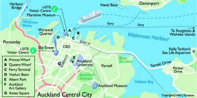 Auckland کشتی کروز ترمینال نقشه