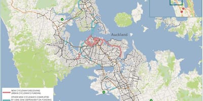 نقشه cycleway Auckland نقشه